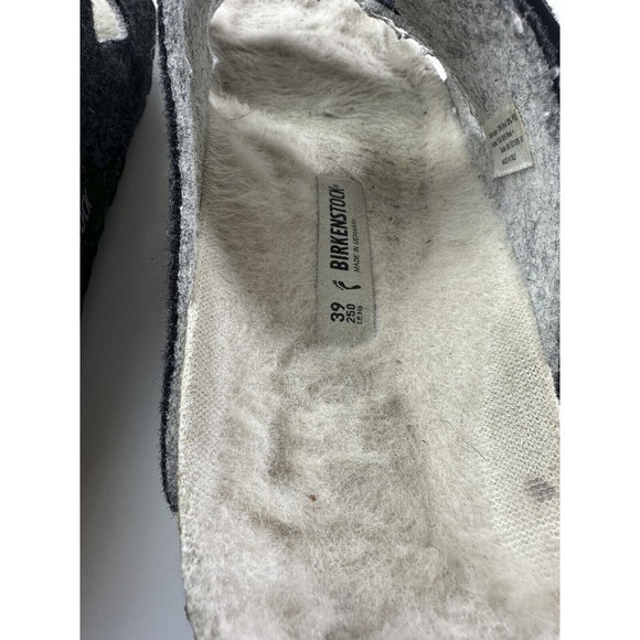 Birkenstock Arizona Shearling Sandal Charcoal Gray Cork Suede Women's 39 Size 8 - Picture 12 of 16